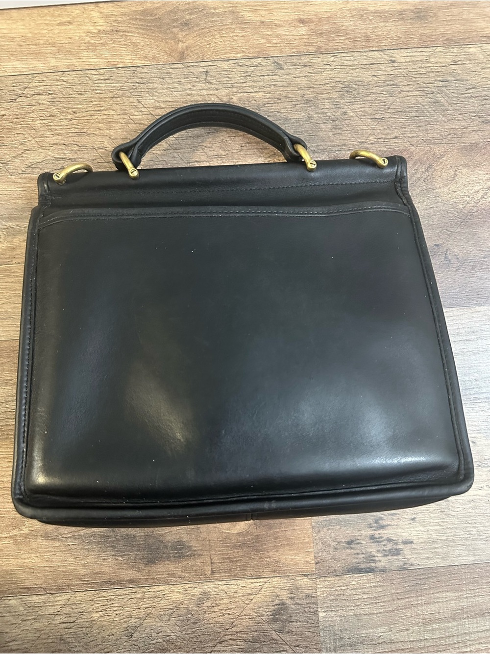 Vintage Coach Willis 9927 Black Glove Tanned Leather Turnlock Satchel Crossbody - Picture 8 of 14